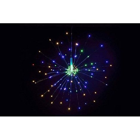Guirlande lumineuse solaire à 200 LED, effet feu d'artifice, étanche, 40 branches (1 paquet, couleur) (1/4)