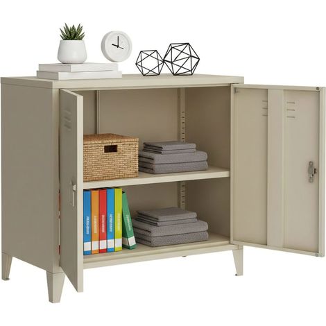 Dmora - Credenza Lampone, Buffet da soggiorno, Madia da salotto, Dispensa da cucina, 80x40 h73 cm, Panna