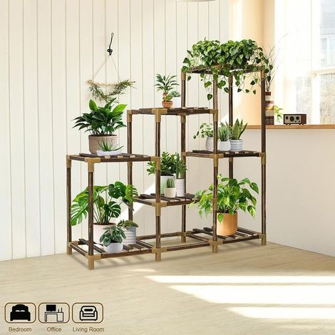 Plant Stand Indoor Plant Shelf Outdoor Wood Plant Rack for Multiple Plants 3 Tiers Ladder Plant Pot Holder for Living Room Patio Boho Home Decor for Gardening (1/5)