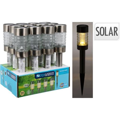 LAMPADA A ENERGIA SOLARE 'INOX' cm 10 x h.26