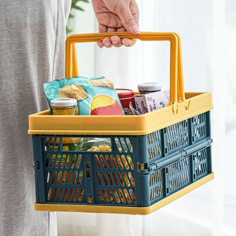 Panier De Rangement Pliable - Panier À Courses - Panier Pour Fruits Et Légumes - Pour Cuisine Jardin Pique-Nique - 1 Pièce (1/5)
