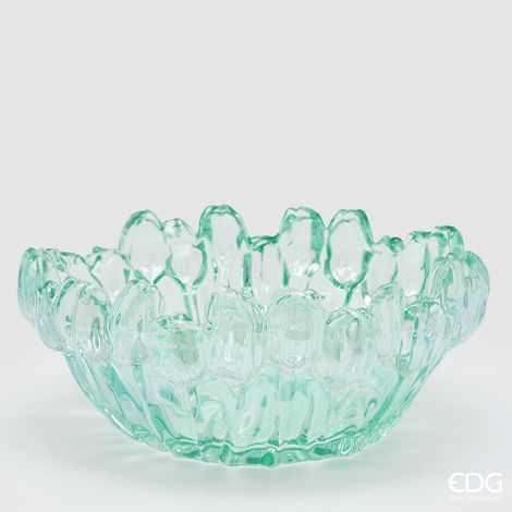 EDG Enzo De Gasperi Vaso Tulipano H 12 Cm D 30 Cm Vetro Scatola Bianca Green