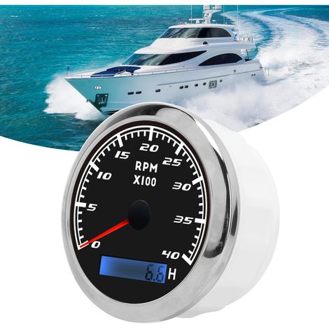 Tachymètre analogique automobile et marine, universel pour voitures et bateaux (CX8003/CX8004) Noir (1/5)