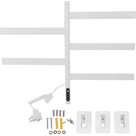 Serviette chauffante murale 150W rotative électrique avec thermostat intelligent minuterie IPX5 étanche prise UE 220V (1/5)