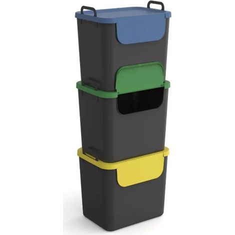 SET 3 PATTUMIERE RACCOLTA DIFFERENZIATA 30LT (1/3)