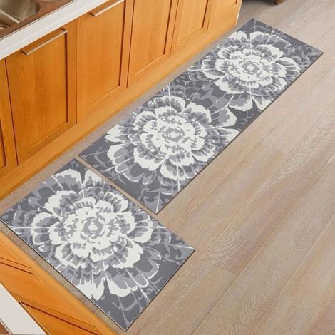 2 Küchenläufer - 40x120 und 40x60 cm - Rutschfest und maschinenwaschbar - Ideal für Badezimmer, Flur oder Boden (1/4)