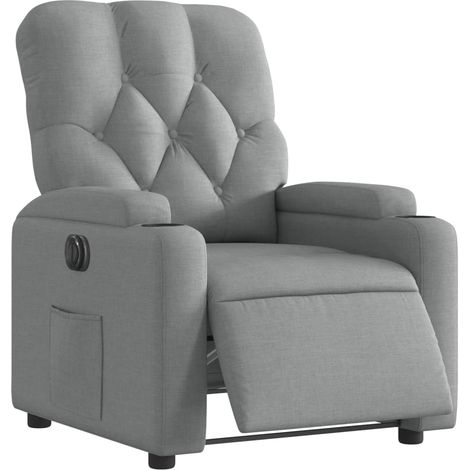 vidaXL Fauteuil inclinable électrique Gris clair Tissu (1/5)