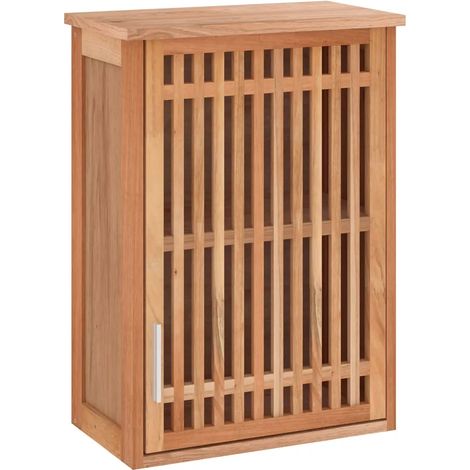 Armoire murale de salle de bain rustique rangement mural 42 x 23 x 60 cm en bois massif noyer (1/5)