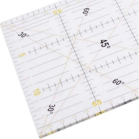 Règle Patchwork - Acrylique Transparente - 60 x 15 cm - Pour Mesure et Découpe avec Couteau à Roue - 1 Pièce (1/4)
