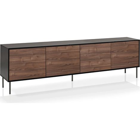 Buffet 4 portes MILANO-S noir/noyer (1/5)