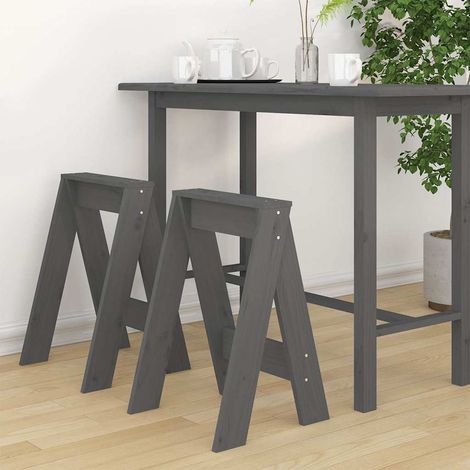 Lot de 2 Tabourets Moderne - Tabourets de bar Chaises de bar Gris 40x40x60 cm Bois massif de pin BV756219 - BonneVie (1/5)