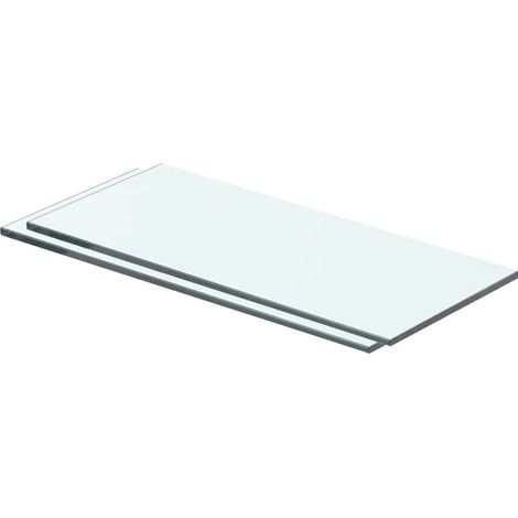 Panneaux d'étagère 2 pcs Verre Transparent 40 x 12 cm (1/4)