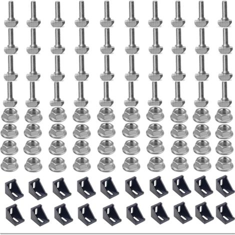 de 20 connecteurs de profilé en aluminium 4040 avec équerres, écrous M (1/5)