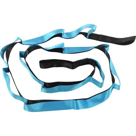 Sangle élastique yoga en nylon, bande de résistance pour entraînement à domicile, flexibilité et pilates, bleu (1/5)