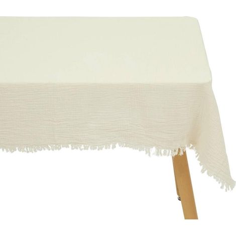 Nappe en Gaze de Coton "Vela" 150x250cm Blanc Chaud