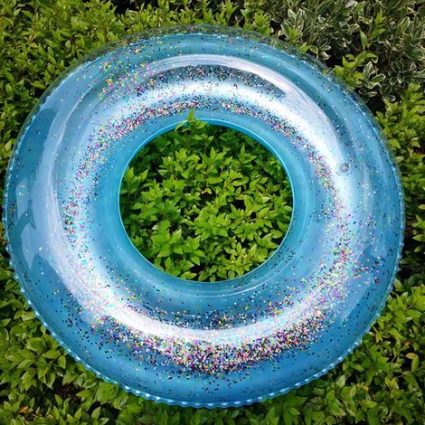 Bouée gonflable transparente à paillettes, nouveauté très populaire pour adultes et enfants. Accessoires aquatiques gonflables en PVC épais. Référence 60 60 (1/5)