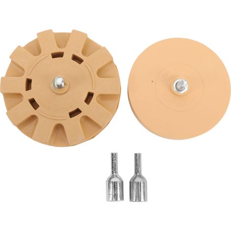 Ortviai Roue à gomme pour retrait de stickers automobile – en caoutchouc résistant, avec adaptateur perceuse, 2 pièces (1/5)