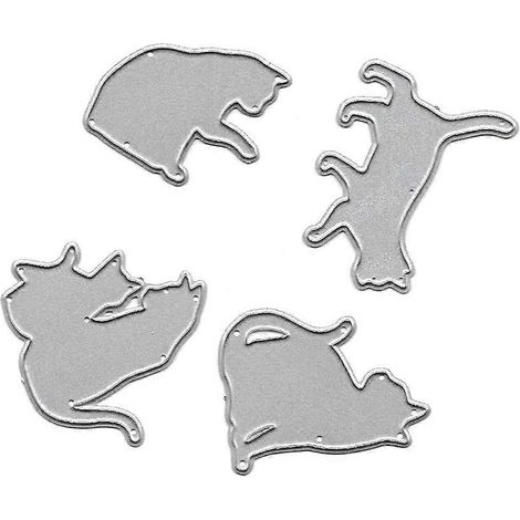 Stanzformen für Katzen, Metall, Schablonen, DIY-Scrapbooking-Album, Stempel, Papier, Karten, Prägungen