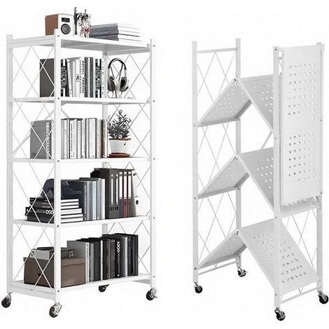 Bibliothek - SEVENCOMFORT - 4 Ebenen - Metall - 163 cm - Weiß Modern