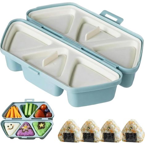 Moule Onigiri Triangulaire, Antiadhésive PP Moule Onigiri Triangle 6 en 1 Sushi Maker Japonais Réutilisable Cuisine Japonaise pour Boule Riz DIY Cuisine Familial Outils (1/5)