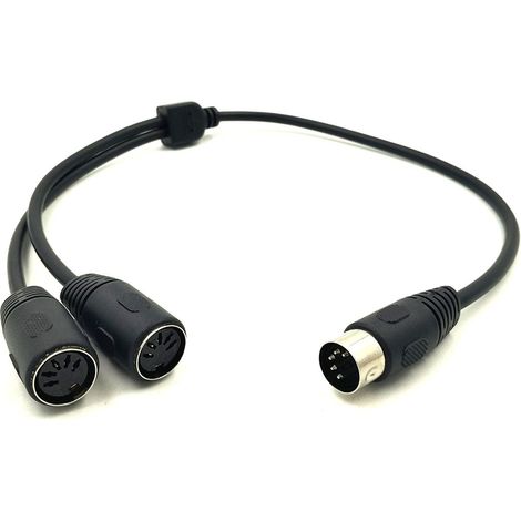Câble de dérivation MIDI Sync mâle vers femelle DIN 5 broches, adaptateur en Y, câble MIDI 1 vers 2, câble audio d'extension