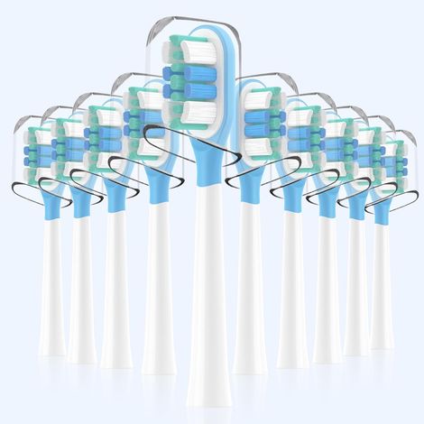 Lot de 10 têtes de brosse à dents électrique Laifen - Avec couvercle anti-poussière - Super Clean - Taille M (1/5)