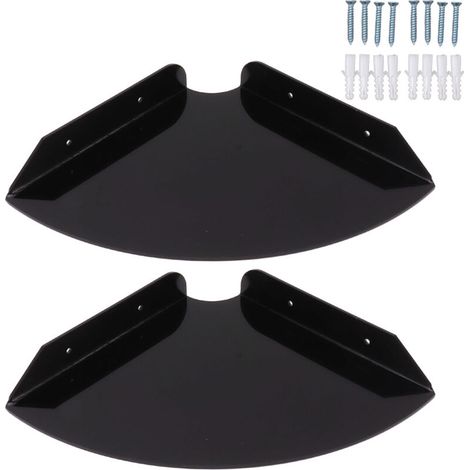 schwarze, schwebende Eckwandregale für Badezimmer, Schlafzimmer oder Wohnzimmer, Viertelkreis-Design