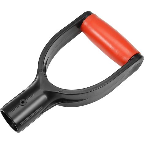 Pala de nieve con mango en D, diámetro 31 mm, PVC, accesorio de jardinería para cavar y rastrillar, roja y negra