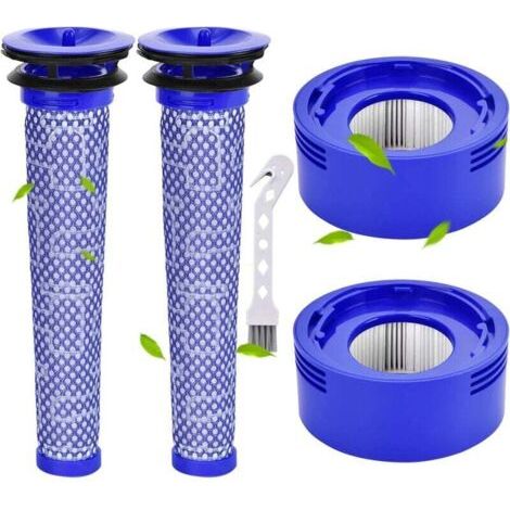 Filtro Aiperq V8 per Dyson V7 V8, set di 2 filtri HEPA per aspirapolvere senza fili Dyson V8 V7 Animal Plus Extra Absolute Fluffy Motorhead con spazzola per la pulizia. (1/4)