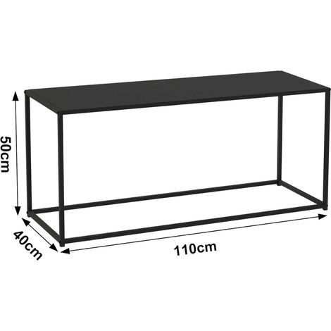 DanDiBo Couchtisch Schwarz Metall Eckig 110x50x40 cm Beistelltisch Wohnzimmer 96470 Tisch Sofatisch Wohnzimmertisch Modern
