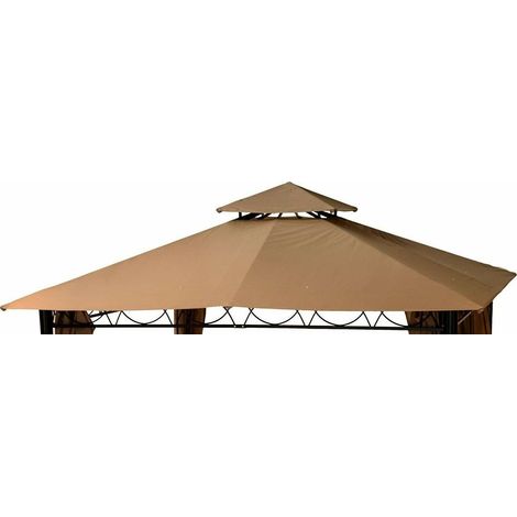 Top Telo copertura per gazebo ricambio 3x3mt Ecrù con Airvent aggancio spigoli (1/2)