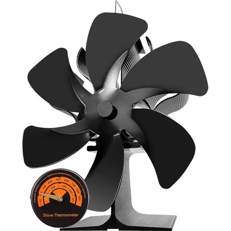 Wood Stove Fan Log Burner Fan Wood Burner Fireplace Fan Big 6 Blades Fan Heat Powered Eco Fireplace Fans Silent for Home Wood Burning/Log Burner/Fireplaces (1/5)
