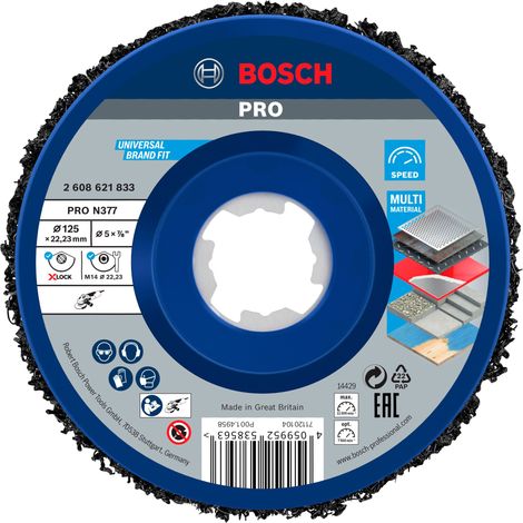 Bosch PRO N377 Reinigungsscheibe, 125 mm, 22.23 mm, X-Lock (1/5)