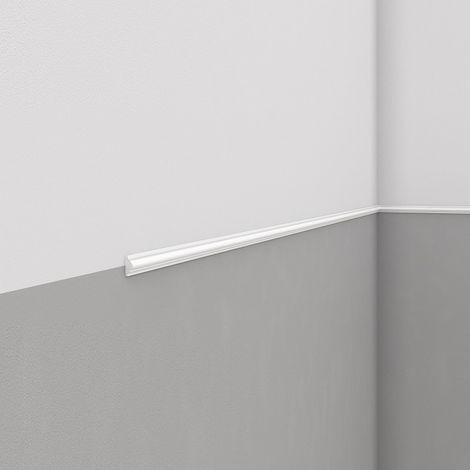 PROVISTON Zierleiste 10 x 22 x 2000 mm Wandleiste Polystyrol Weiß Wanddekoration (1/4)