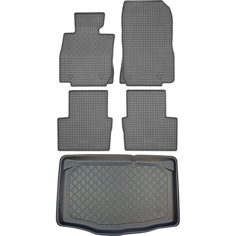 Mazda 2 III DJ Hatchback (5 puertas) desde febrero de 2015: juego de alfombrillas de goma para coche + alfombrilla para maletero. (1/5)