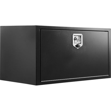 Boîte à outils sous châssis pour camion, 914 x 457 x 457 mm, coffre de rangement en acier renforcé pour remorque avec serrure et clés, organiseur étanche sous caisse avec poignée en T pour camion, van (1/5)
