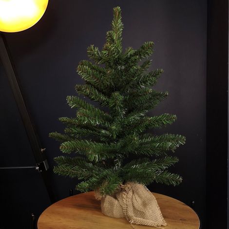 60cm Mini Richmond Christmas Tree in a Burlap Base with 72 Tips (1/5)