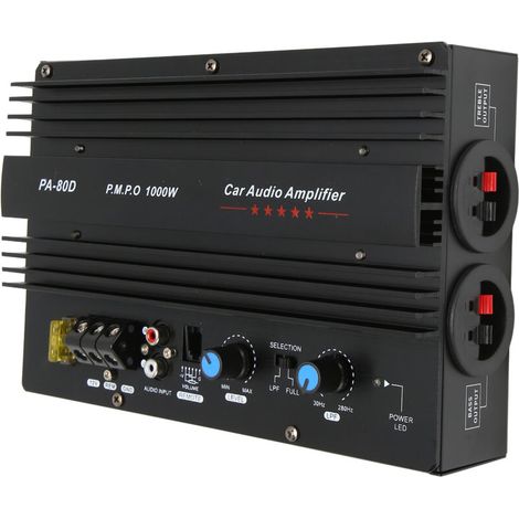 12V 1000W Auto-Verstärker – Leistungsstarke Subwoofer-Verstärkerplatine für Autoradios – Hochleistungsmodell PA 80D