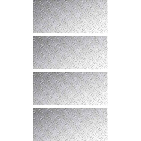 Plaques à damier 4 pcs Argent 90 x 40 cm Aluminium CFW590840 (1/5)
