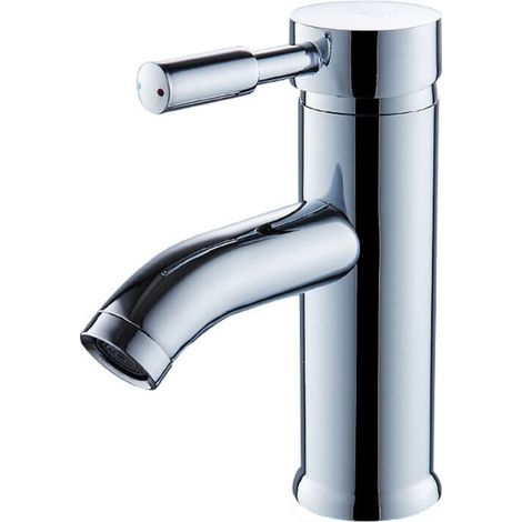 Robinet de salle de bain, robinet de lavabo blanc, robinet de haute qualité, robinet de salle de bain, résistant à l'usure, robinet chaud et froid, acier inoxydable, argent (1/4)