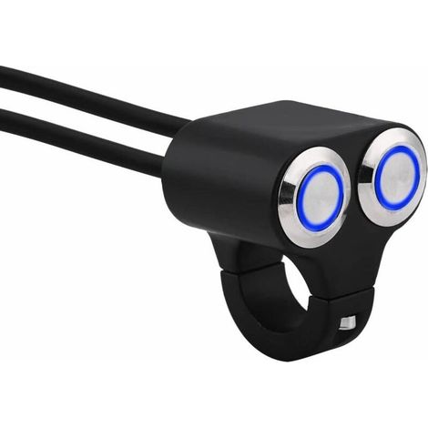 Tigrezy 2er-Pack Motorrad-Lenkerschalter Ein/Aus Manueller Rückstellknopf 22 mm Universal