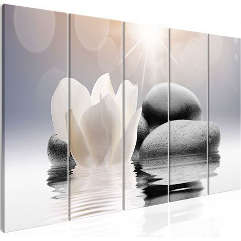 Quadro - Pebbles in Water (5 Parts) Narrow - 225x90 (1/4)