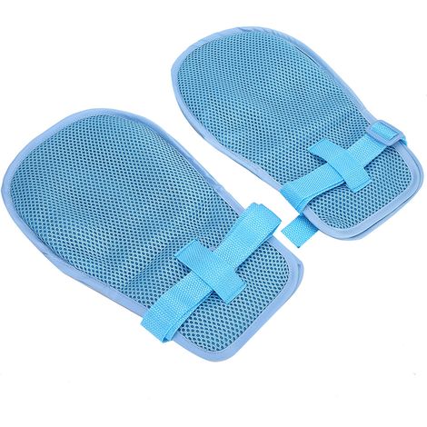 1 paire de gants de contention respirants et ajustables pour la sécurité des patients, avec doigts fixes, taille unique (1/5)