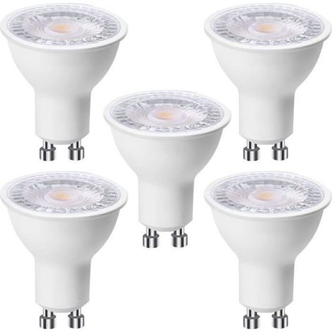 BelleRise - Lot de 5 ampoules LED GU10 6 W, Blanc Chaud 3000K 500 lumens, Spot Encastré sans Scintillements, No Dimmable (1/5)