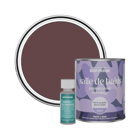 Peinture pour Carrelage de Salle de Bain, Finition Satinée - Mûre 750ml (1/3)
