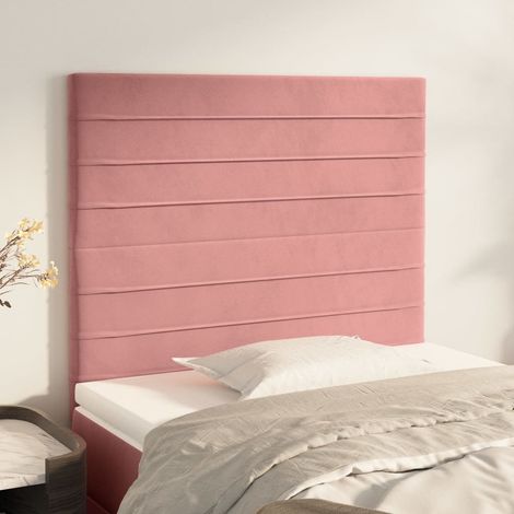 Tête de lit Rose 80x5x118/128 cm Velours (1/5)