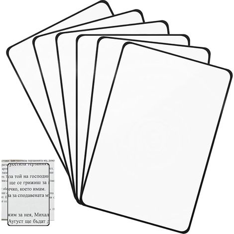 Set of 6 Reading Magnifiers, 5 x Magnifying Glasses, Lightweight Hand Reading Magnifying Glasses for Scientific Books, Journals, Reading, Jewellery, Insects, Crafts (1/5)