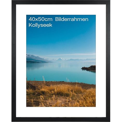 Bilderrahmen 40x50 cm MDF Schwarz mit Acrylglas zum Hängen und Stellen (1/5)