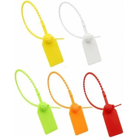 Étiquettes d'attache de câble, 100 étiquettes d'attache de câble en plastique, étiquette de marque autobloquante, pour vêtements, chaussures, sacs à main, étiquettes de transport logistiquet (1/4)