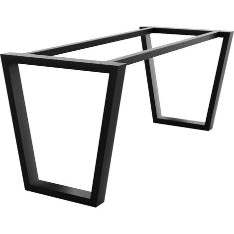 MetaloPro Tischbein Atria – Schwarzes Trapezförmiges Metallgestell Für Ess- Und Arbeitstische In Modernen Minimalistischen Innenräumen - 120x70x72cm (1/5)